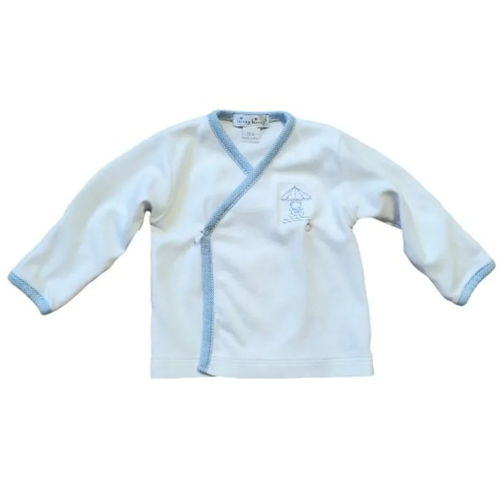 Kissy Kissy White and Light Blue Baby Matching Set